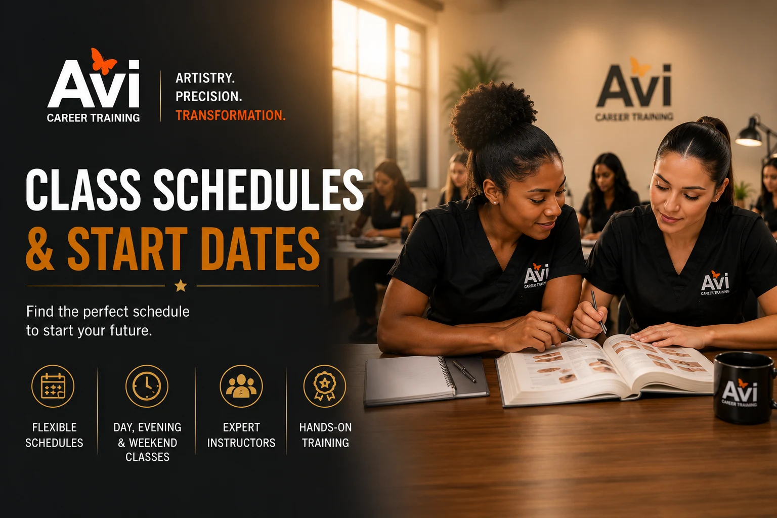 AVI Career Training beauty school class schedule