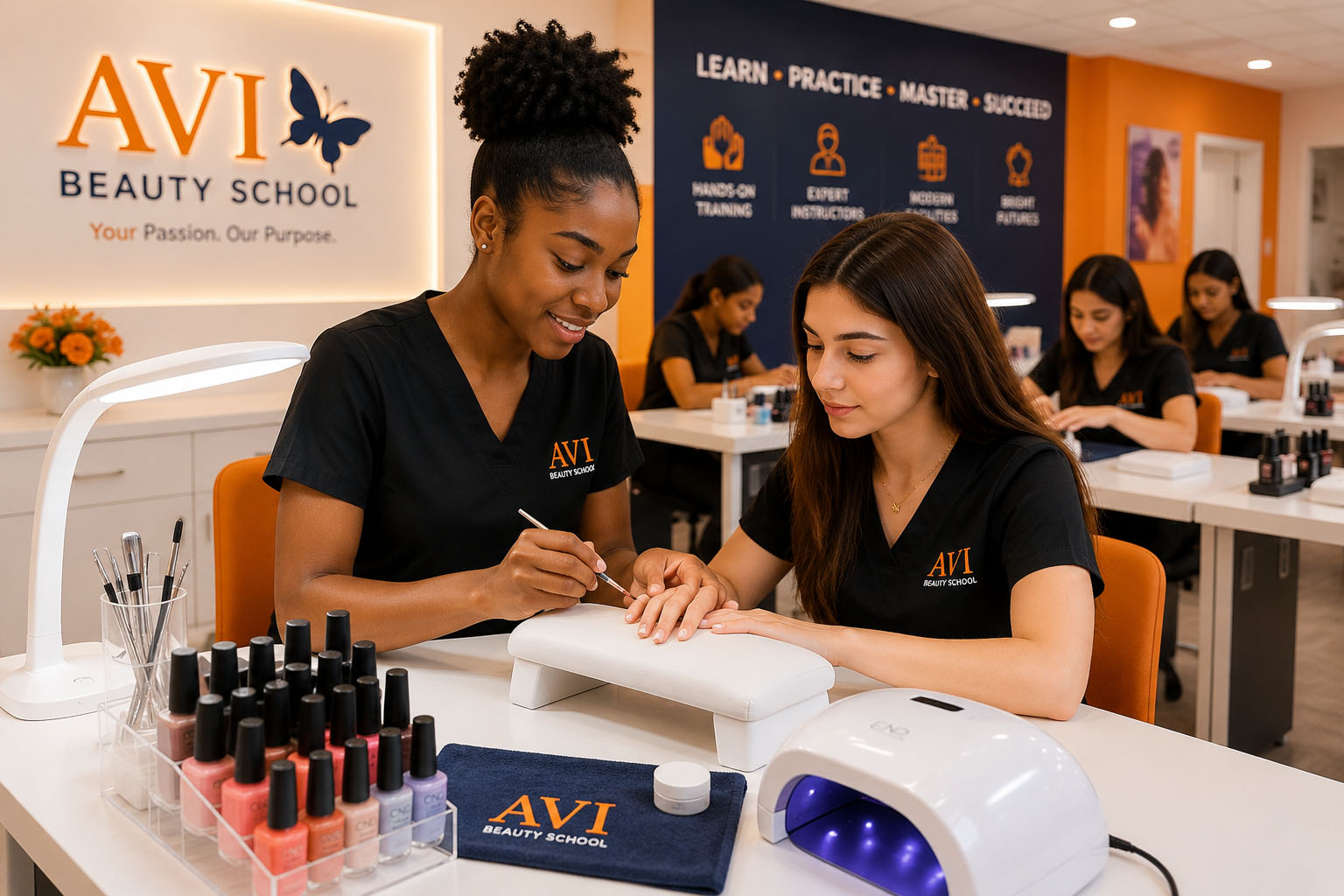 Nail services at AVI Career Training
