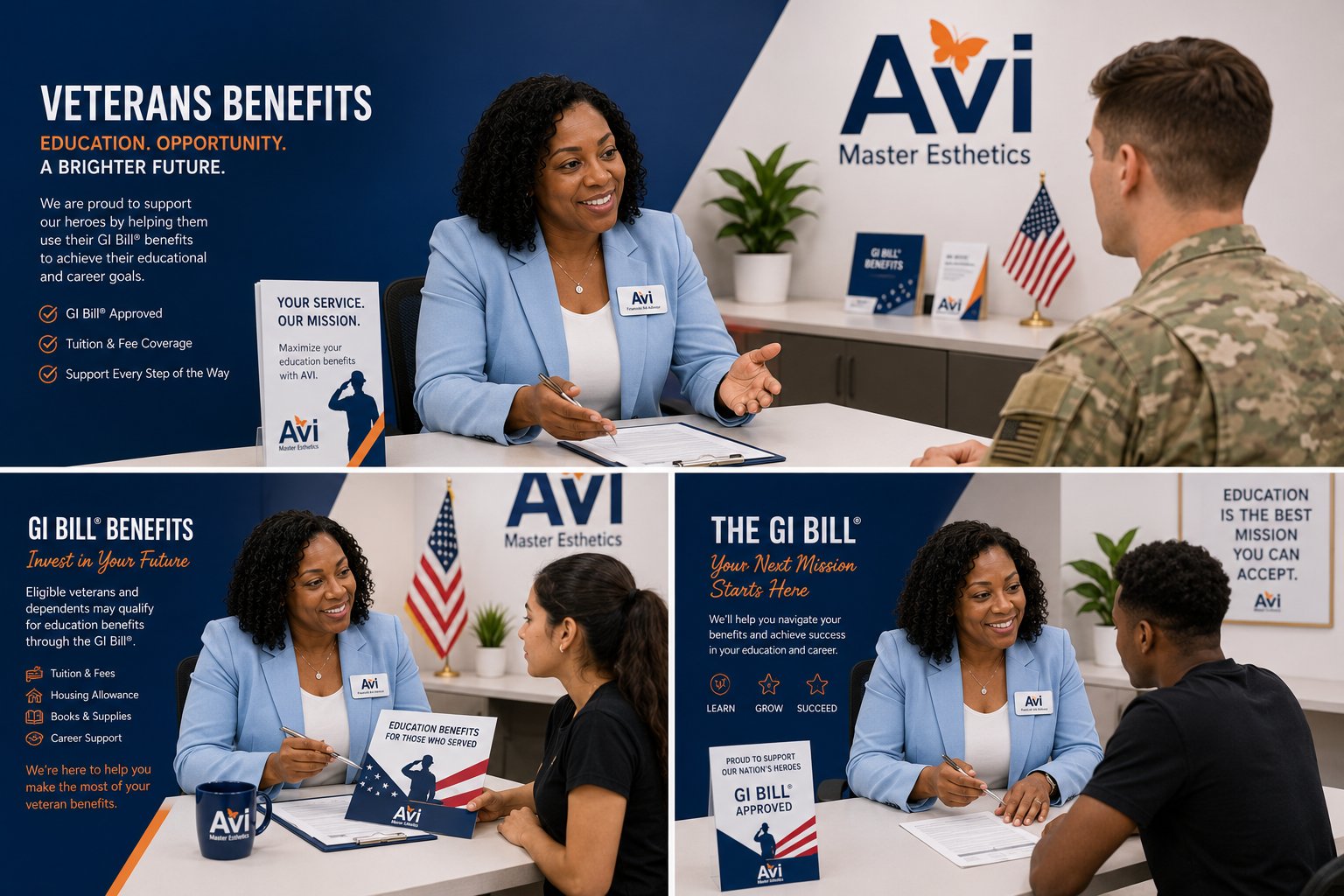 Veteran student in cosmetology program at AVI Career Training